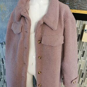 Universal Thread Bare Teddy Coat Faux Fur Womens Size 22 Light pink Midium